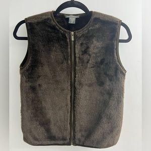 Y2K  streetwear brown Faux fur Banana Republic vest.